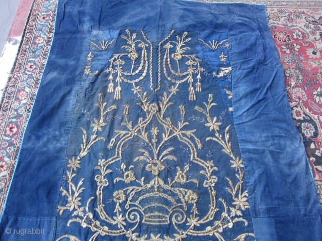 ANTIQUE TURKISH METALLIC HAND EMBROIDERED  size:175x117-cm / 68.8x46.0-inches Please ask about this                    