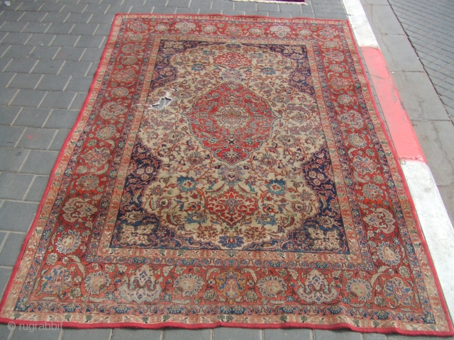 antique isfahan  low pile  size:215x142-cm / 84.6x55.9-inches more info please mail me   great price 

              