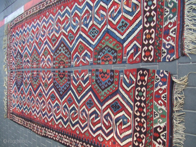  Antique Caucasian kilim  size:342x170-cm / 134.6x66.9-inches  ask 
                      