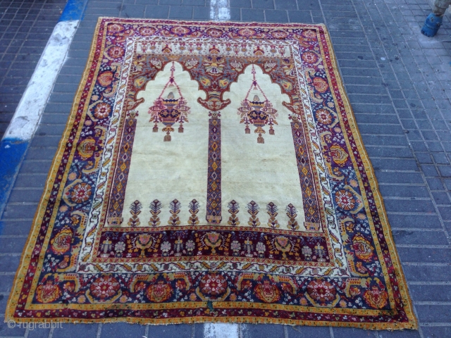 Prayer rug turki silk antiqe size:185x138-cm                           