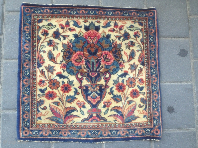 Small Persian kashan size:44x43-cm                             