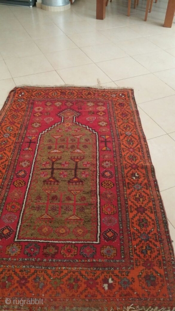 Prayer rug turki or Kurdish size:195x118 good contishen.   Ask                      