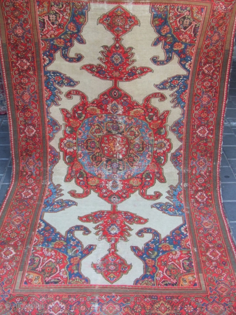  antique Malayer rug need to be repaired size 190x117-cm / 74.8x46.0-inches
                     