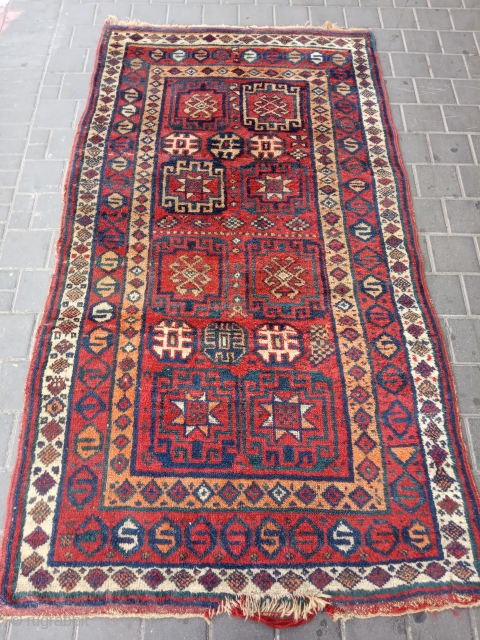 Kurdish rug antiqe size:210x118-cm please ask                           