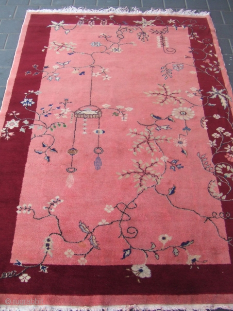 antique Peking Chinese rug The rug has been fixed in some places(as you can see on the pictures)size:175x120-cm / 68.8x47.2-inches             