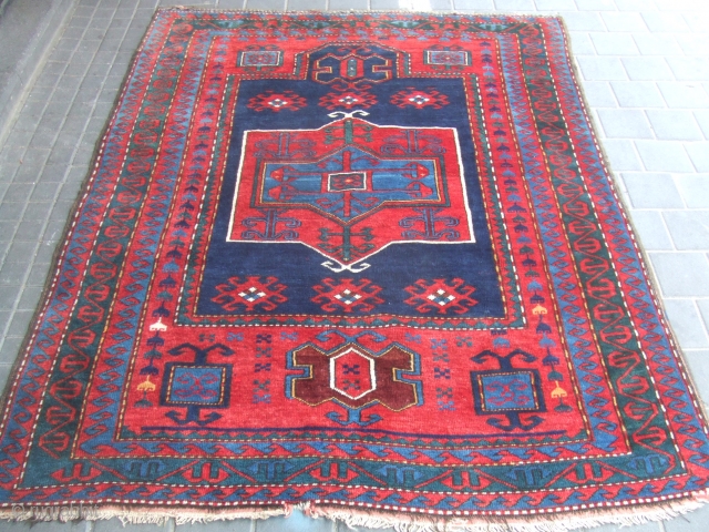  Kazak Caucasus Antique full pile size:185x143-cm / 72.8x56.2-inches
veg colors                       