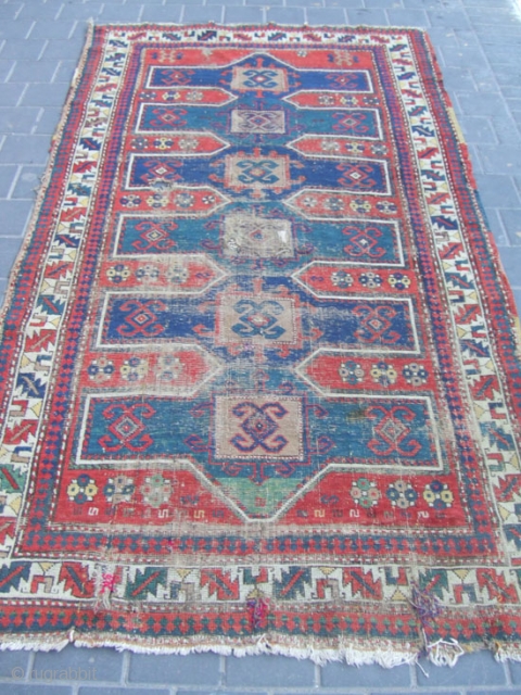 Rare Antique Caucasian Area Rug Carpet 1880 
The carpet  is a hand woven with wool on wool , have absolutely gorgeous background and decorated with beautiful floral patterns 
The carpet has  ...