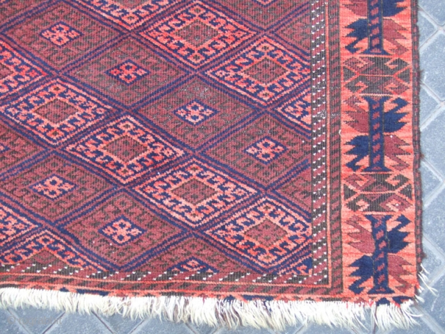 ANTIQUE BALUCH TRIBAL CARPET HAND WOVEN 
Size: 130x79-cm /51.1x31.1-inches
Year: 1880-1900
Price:450$ or Best Offer                    