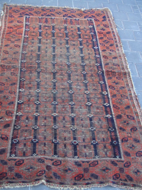 ANTIQUE BALUCH TRIBAL CARPET 
The carpet has been fixed in some places(as you can see on the pictures)There is a little hole and repair  (as you can see on the pictures)
Size:174x100-cm  ...