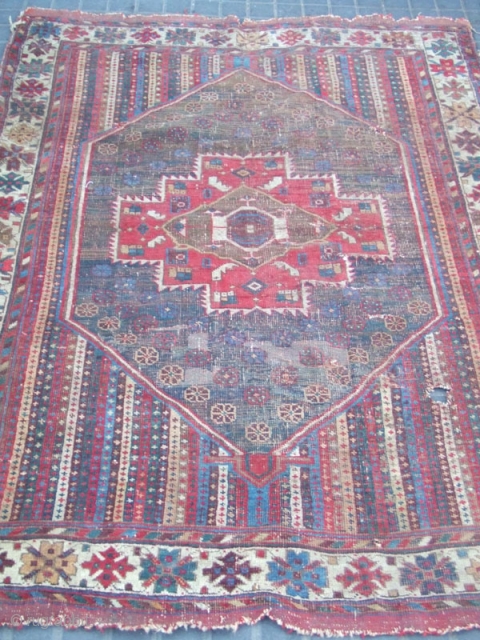 Antique Gorgeous Persian Afshar Rug Size:163x122-cm /64.1x48.0-inches
it made by hand with wool on wool. It have a beautiful  colors with  patterns .          ...