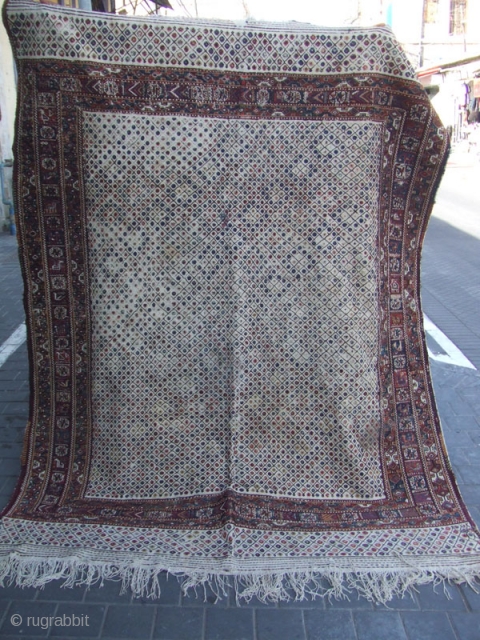 Southern Iran, Arab Laberduni kilim,Size:226x177-cm / 88.9x69.6-inches
Year:1900-1910 The kilim has been fixed in some places(as you can see on the pictures)
            