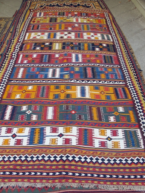 Nice antique Qashqaee Kilim

Size: 305x150cm 

Price: $3100                          