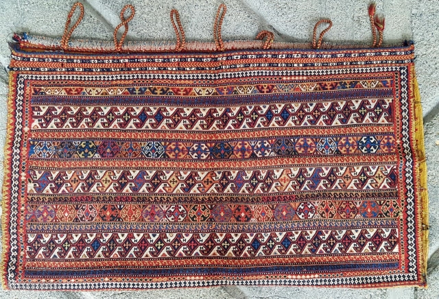 fine top quality antique Qashqaee sumak bag face 

perfect condition, circa1920

size:115x66 cm

P.O.R                     