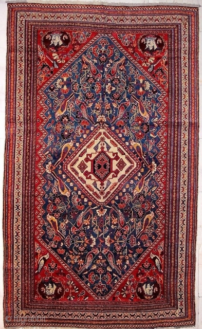 Antique Qashqaee pure wool rug.                            