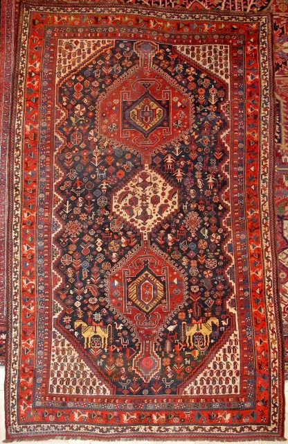 Antique fine quality pure wool Qashqaee carpet

Circa   1920



Size: 290x180 cm

P.O.R




                     