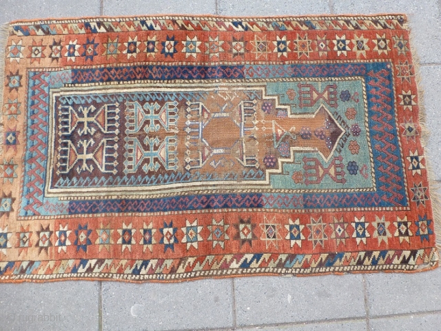 Turkish prayer rug 87x137cm, beautiful rug, has some restoration,                        