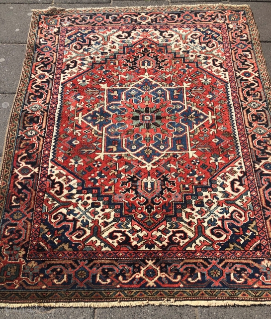 Antique Heriz rug from 1880, 180 x 145 cm(5.90 x 4.75 feet).

sold                     