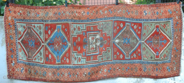 Wonderful Sivas Carpet. 
1st half of 19th century (I think 1815-1850), with well balanced wonderful natural colors: Saturated madder red, a delightful apricot color, sky blue, light green which is a combination  ...