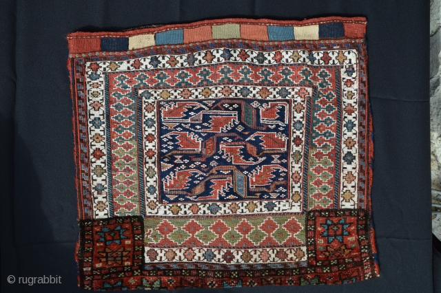 Lor-Bakhtiari bag (half of Khorjin). Sumak.
19th Century. Wonderfull colors and condition. Supple.
Size : 69cm x 60cm
                 