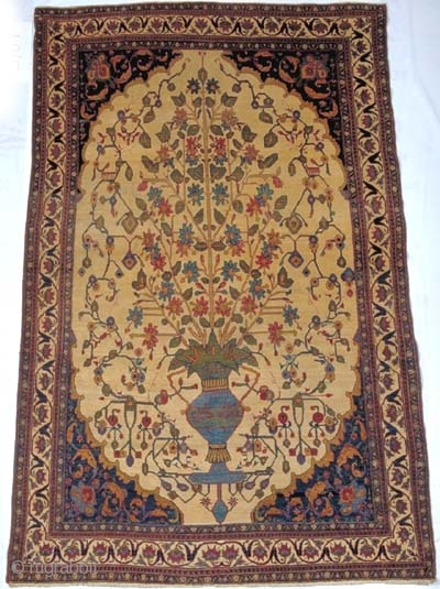 antique Khurasan, 4'7"x7'3".  Ivory field, tree of life motif. http://www.dilmaghani.com                      