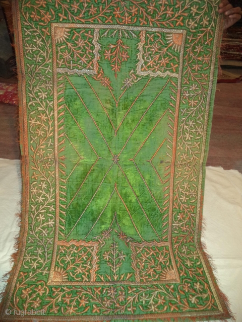 velvet carpet from jain community. used for temple purpose.
with solid silver work on it. from early 20th centuary.

good condition              