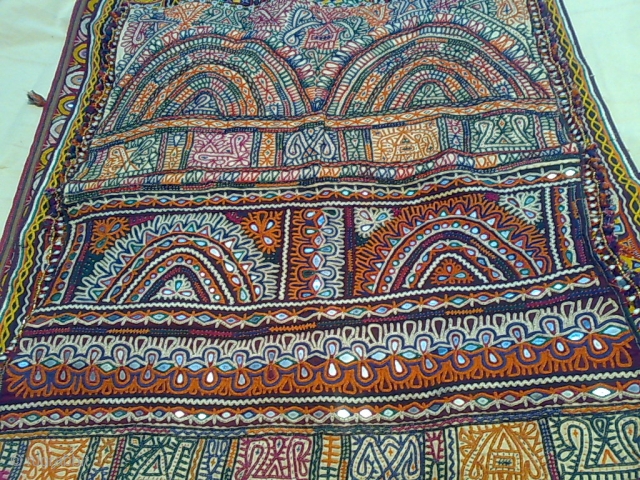 old bag of katchi and mochi mix work with fine mirror work both side same type of work and fresh piece in very good condition

a collection from jaisalmer handloom handicraft industries old  ...