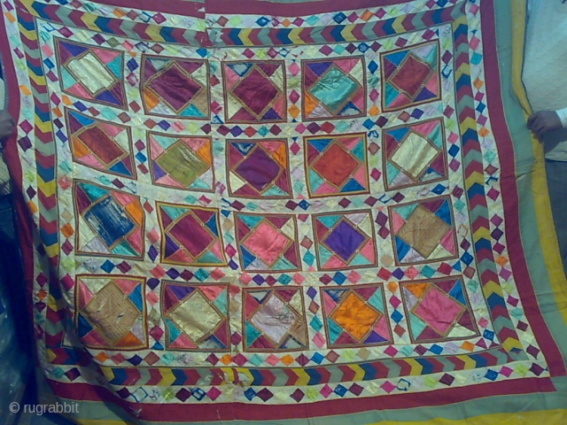 old patchwork rug with multi colors patchwork

bright indian colors                        