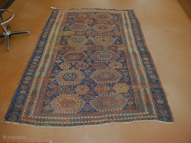 5'2''x7'3'' distressed kurd Jaff 
worn as imaged 
circa 1880s 
All wool and natural dyes                   