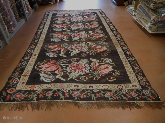 wonderful Bessarabian Kilim is great shape 
circa 1920s 
7'4''x13'9''
                        