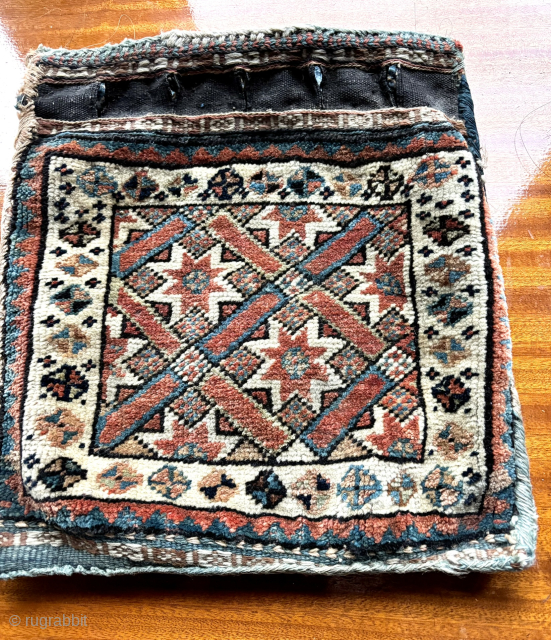 Antique South West Persian, Qashqai?, vanity bag ‘chanteh’. Pure wool. No wear or repair. Size: 33 x 30 cm  13 x 12 inch. Please contact: dom@dominicorr.com for details.    