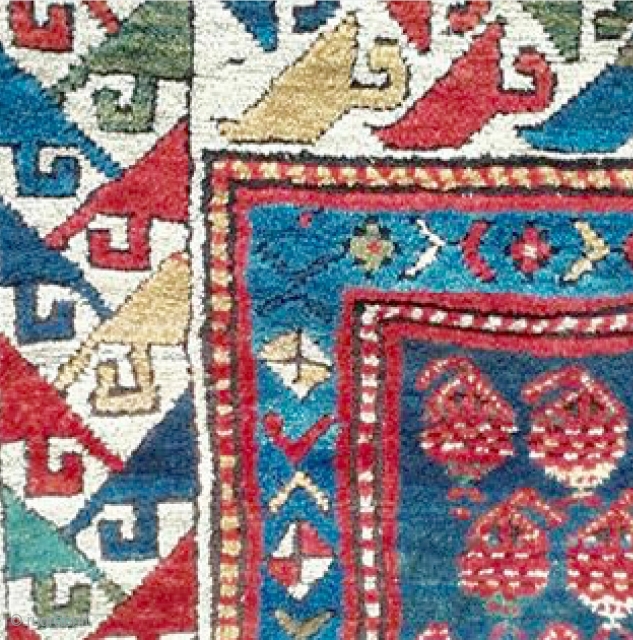 Caucasian Genje Boteh Long Rug, 19th Century. Original sides and ends, full pile, no restoration or repair. Great palette of vegetal colours, eveidence of fuchsine. Size: 8ft 1in x 3ft 7in 246cm  ...