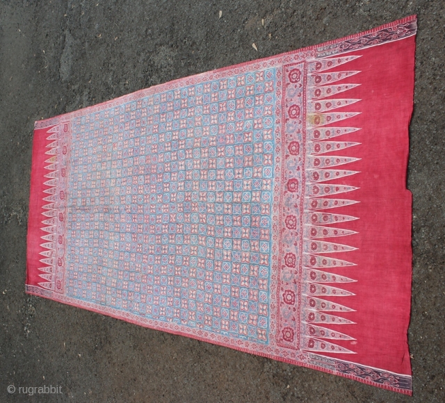 India Batik Sembagi. Size : 240cm x 110cm. there has samo small holes on repaired.                  