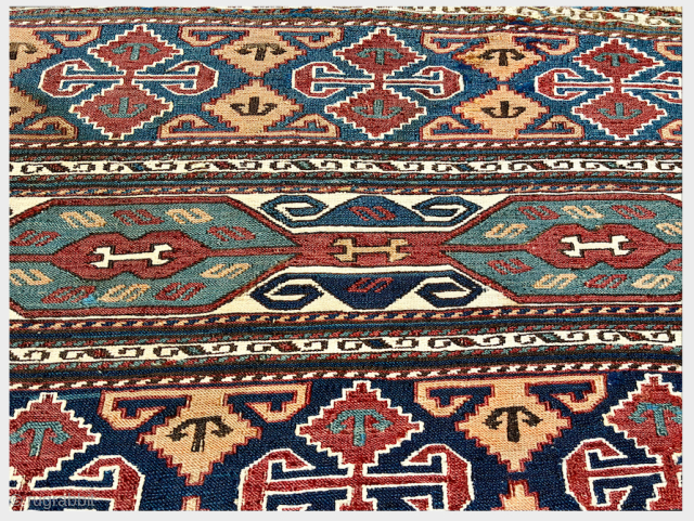 Qarabagh sumak mafrash panel
47cm x 104cm
very good condition 
a few old repairs 
see Wertime's SUMAK BAGS. Plate 105 (pg174)
tribalwool@gmail.com              