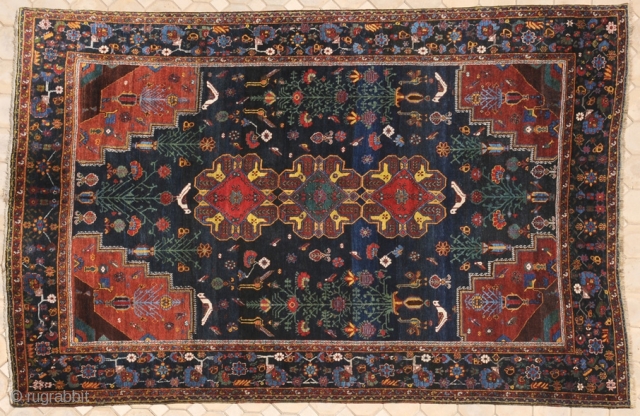 RUG NO : 27 
 
SIZE : 324 x 229 
 
TYPE : Antique 1910 
 
ORIGIN : Iran 
 
DESIGN : Unusual Afasher 
 
CONTENT : Wool on wool 
 
BACKGROUND  ...