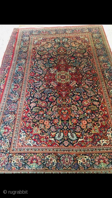 Kork kashan 210x133 circa 1930 in perfect condition ,available in London for a reasonable price .                 