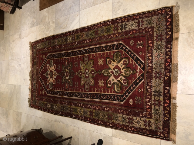 A karabakh .

some crude repairs to the fringes ,but still good carpet to be used

 265X145 cm 

available in London             