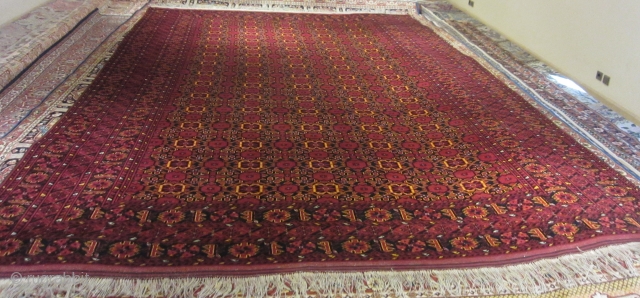 RUG NO:77
SIZE:450X340
TYPE:ANTIQUE 1920
ORIGIN:NORTH AFGHANISTAN
DESIGN:ERSARI BESHIR
CONTENT:WOOL ON WOOL
BACKGROUND COLOUR:NAVY BLUE
BORDER COLOUR:RED

PRODUCT DESCRIPTION:SILKY WOOL ON WOOL
 PERFECT CONDITION AND NICE MINA KHANI DESIGN.


            