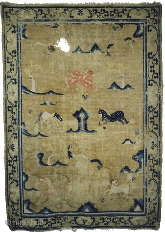 SOLD - thanks! +++ 
Chinese Ningxia / 18th c. / 134x190cm / one hole
                   