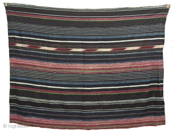 CODE#: AS357

MEASURES: 74 ins x 57 ins, 188cm x 145cm

Fine mixed strip Yoruba "aso oke" woman's wrapper cloth, "iborun", with seven different warp striped designs. Woven from hand spun cotton and using  ...