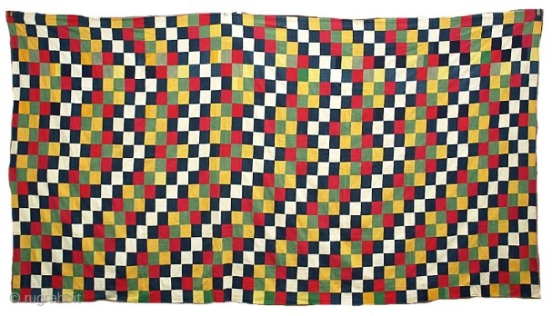 MEASURES: 126ins x 71, 320cm x 180

Fine example of the weft faced "checkerboard" style of Ewe cotton man's cloth, with a soft well used feel and typical heavy weight of cloth. The  ...