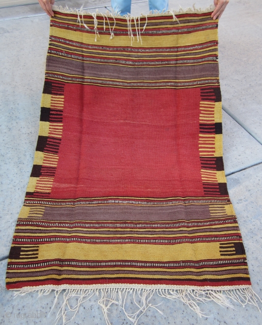 Mid-late 19th C. Southwest Anatolian Fethiye (or Muğla), Turkish utilitarian kilim. All natural vegetable and root colors. Contact me for details and information.          