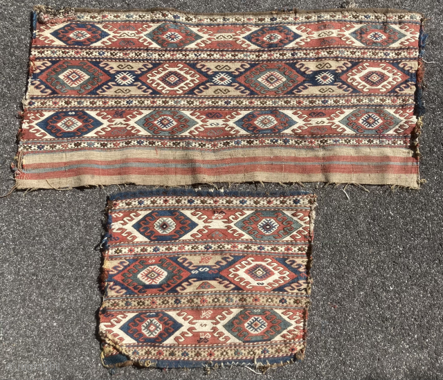 2) c.1900 Caucasian Soumac panels……one, approx 18” x 38”; the smaller, approx 16” x 18”…..checks drawn on U. S. banks  preferred….questions or additional photos: ed_briggs@yahoo.com 
Thanks to RR for providing this  ...