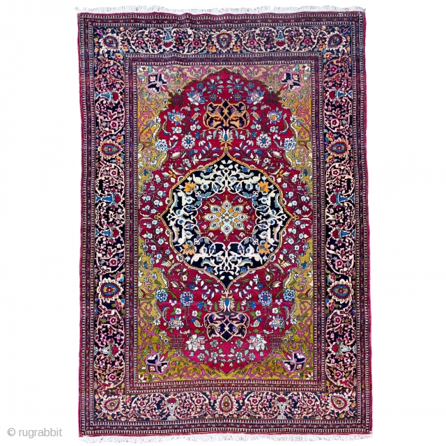 Isfahan cm 212x138. Very fine; great colors and lovely design. Mint condition                     