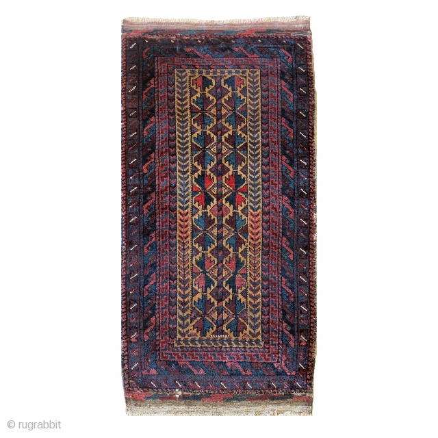 Baluch Balisht, super soft wool. Great condition of the pile: a little hole on the end kilim.                