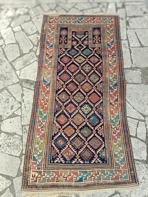 Antique Shirvan Akstafa Prayer Rug. cm 187x90 

-1870/1880 with old repairs and corroded areas. Very nice example.

Other images available              