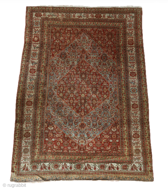 Antique super fine Senneh mahi pattern cm 180x132; end XIX century

Great colors, very nice yellow minor border, and very interesting main border

Fringes secured, just a very small repair

Other pictures available, Rug rabbit  ...