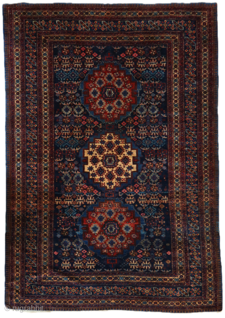 Antique Azerbaijani Rug Chi Chi design with super soft wool. very fine knotting

cm 209x148

Close to mint condition, carefully preserved

Hq pics available            