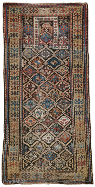 Antique Akstafa niche or prayer rug, End XIX century
corrosion and oxidation on dark brown/black field.
cm 183x109 ca
HQ images and details please ask edoardo_marino@hotmail.it