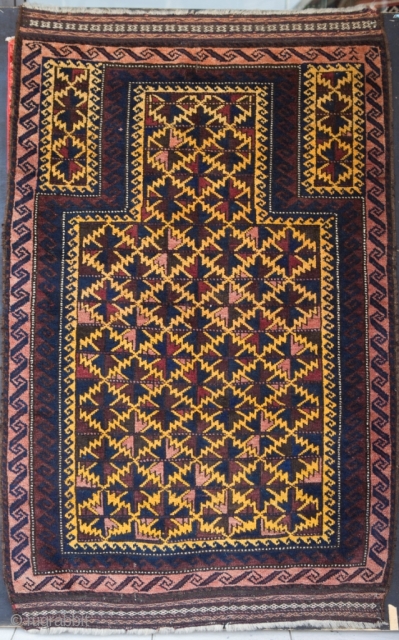  Old! Yellow field Baluch. 140x90 ca.
Good condition. wool on wool                      