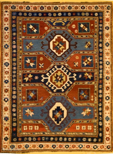 Kazak, just a little worn but in general good condition. wool on wool, natural colors. nice size cm 155x115 ca.
             